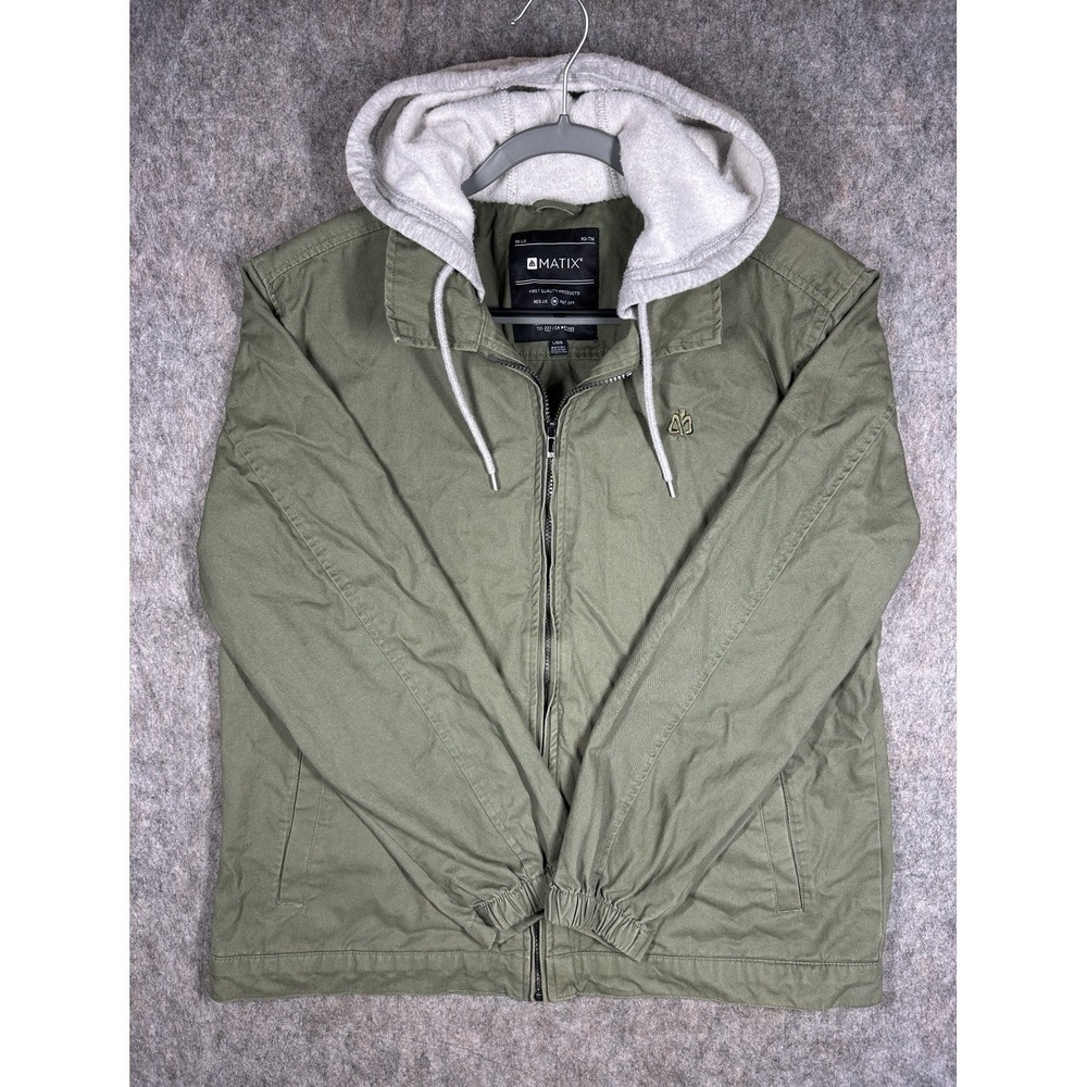 Matix Jacket Mens Large Olive Hooded Layered Full Zip Skate Streetwear